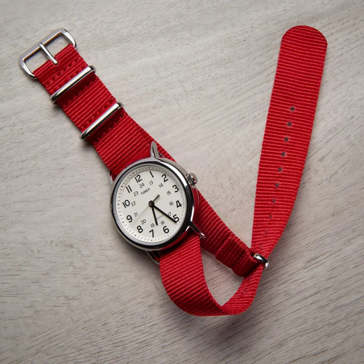 Archer Watch Straps Cinturini NATO in Nylon Classici - Rosso, 24mm - immagine 2