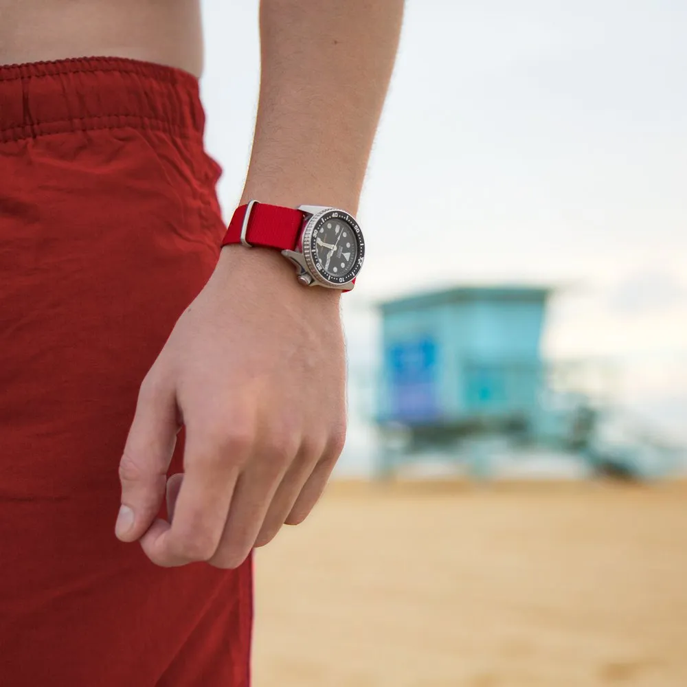 Archer Watch Straps Cinturini NATO in Nylon Classici - Rosso, 24mm - immagine 3