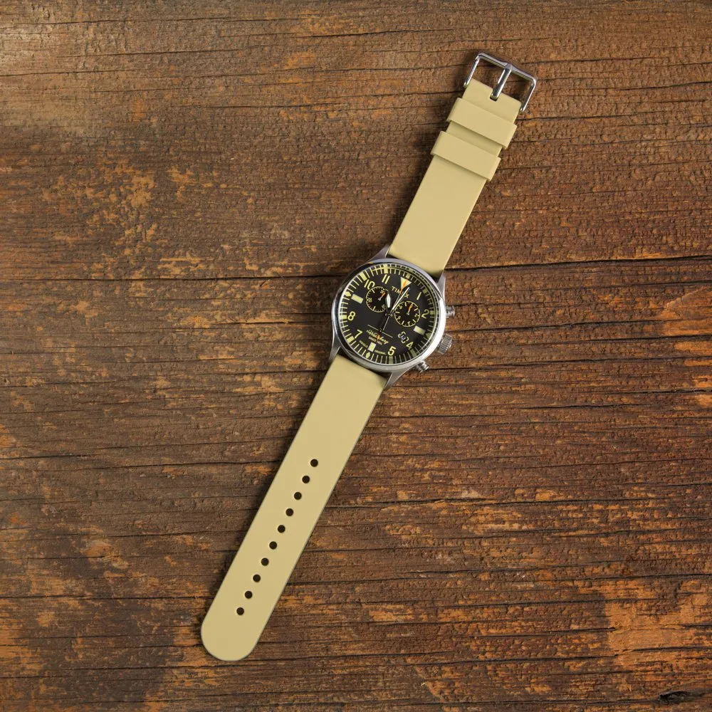 Archer Watch Straps Cinturini a Sgancio Rapido in Silicone - Sabbia, 18mm - immagine 3