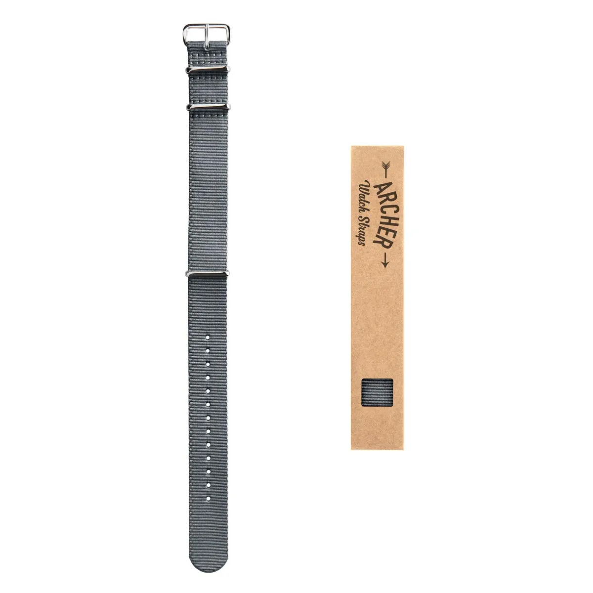 Archer Watch Straps Cinturini NATO in Nylon Classici, Grigio, 22mm - immagine 6