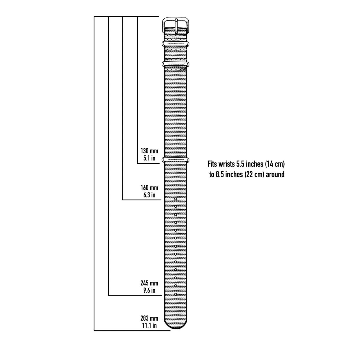 Archer Watch Straps Cinturini NATO in Nylon Classici (Rosso, Bianco e Navy, 22mm) - immagine 5