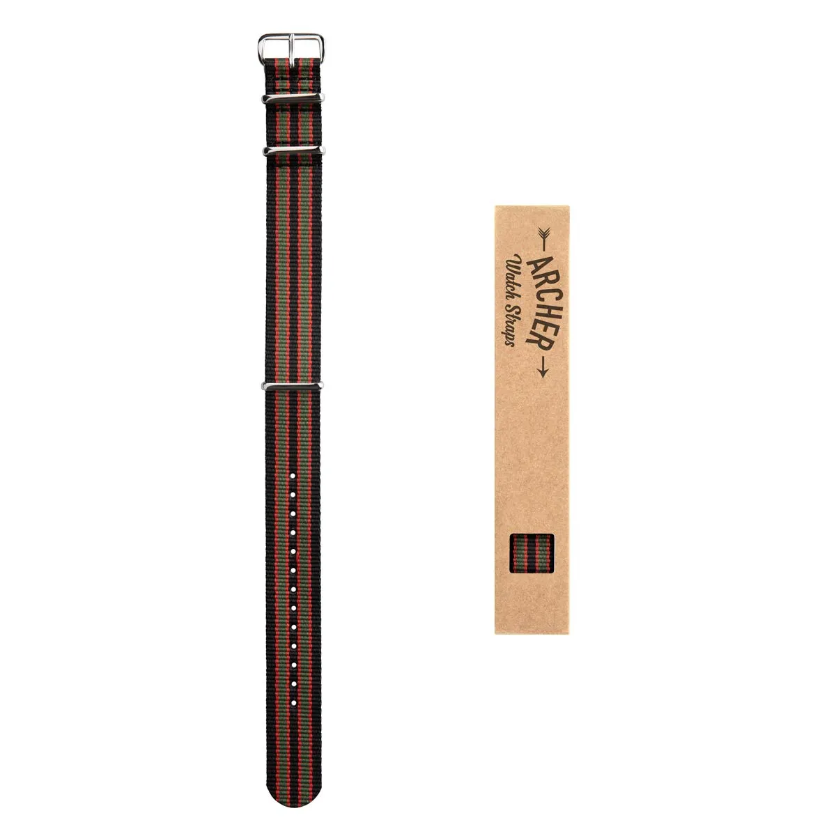 Archer Watch Straps Cinturini NATO in Nylon Classici (Rosso, Bianco e Navy, 22mm) - immagine 6