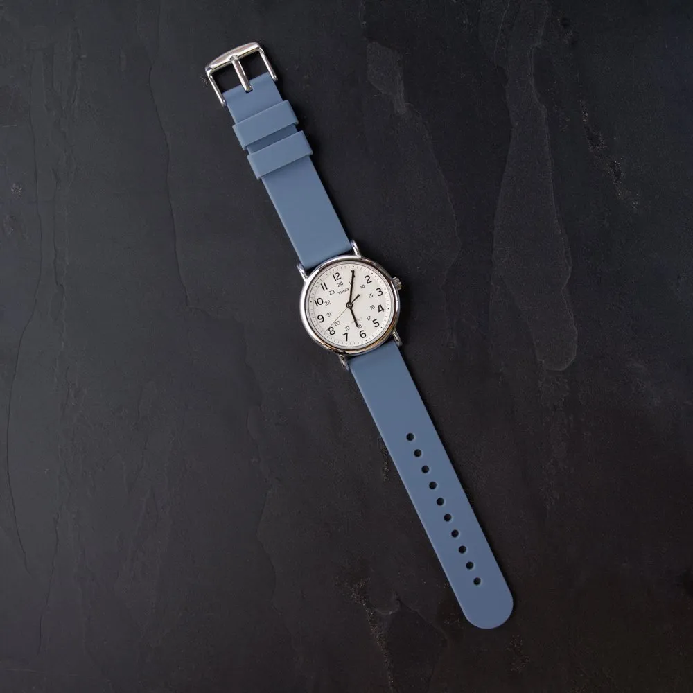 Archer Watch Straps Cinturini a Sgancio Rapido in Silicone, Blu Acciaio, 21mm - immagine 3