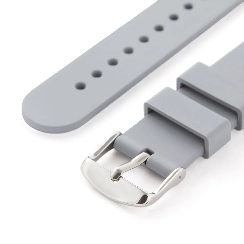 Archer Watch Straps Cinturini a Sgancio Rapido in Silicone, Grigio Platino, 19mm - immagine 5
