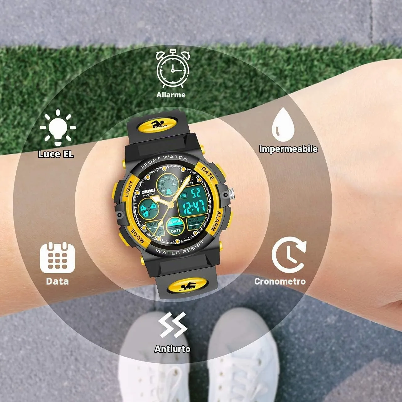 Dislocati Orologio Digitale Impermeabile per Bambini e Ragazzi - immagine 5
