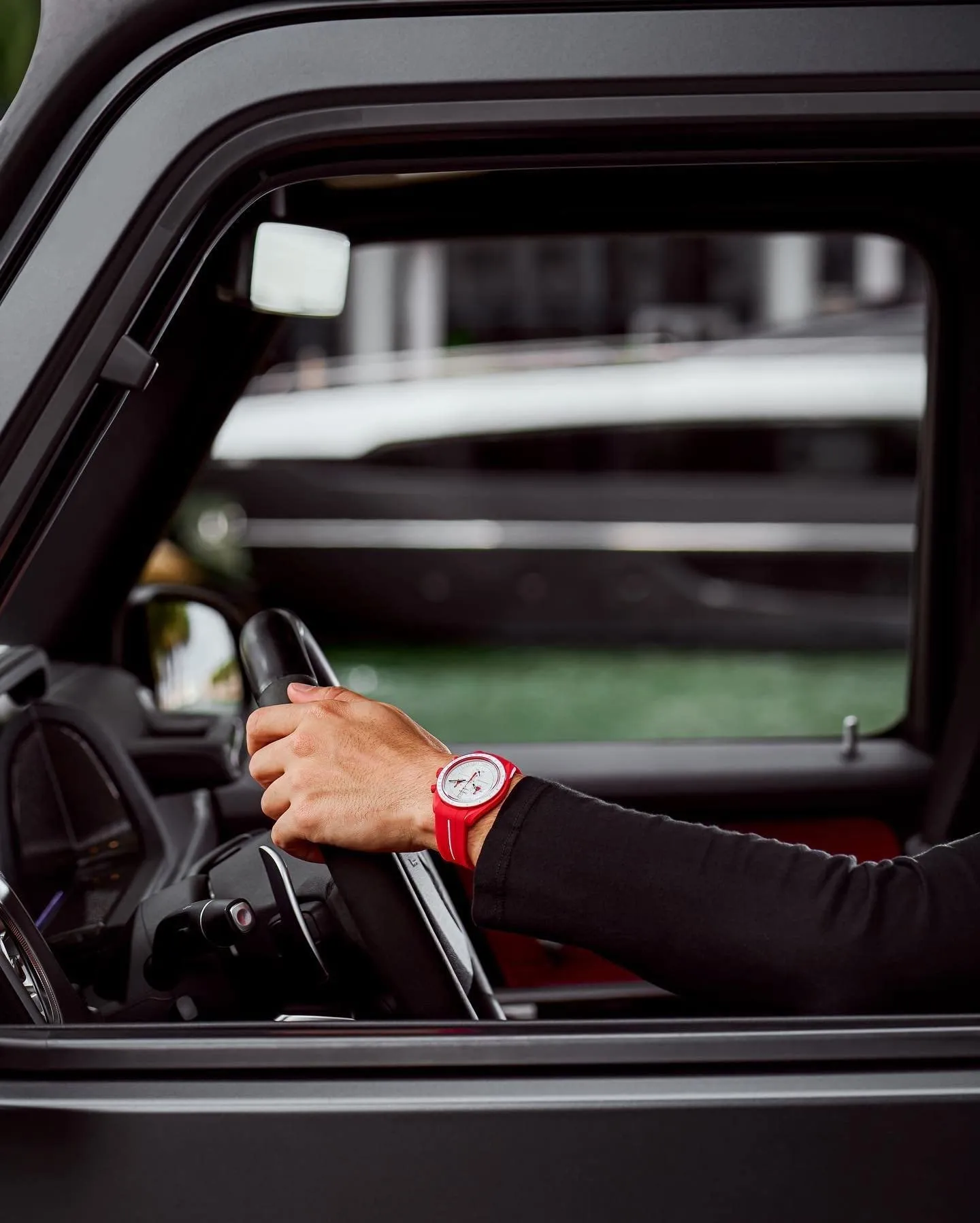 BONACE Cinturino in silicone per Omega x Swatch MoonSwatch Speedmaster, 20mm (rosso bianco linea) - immagine 6