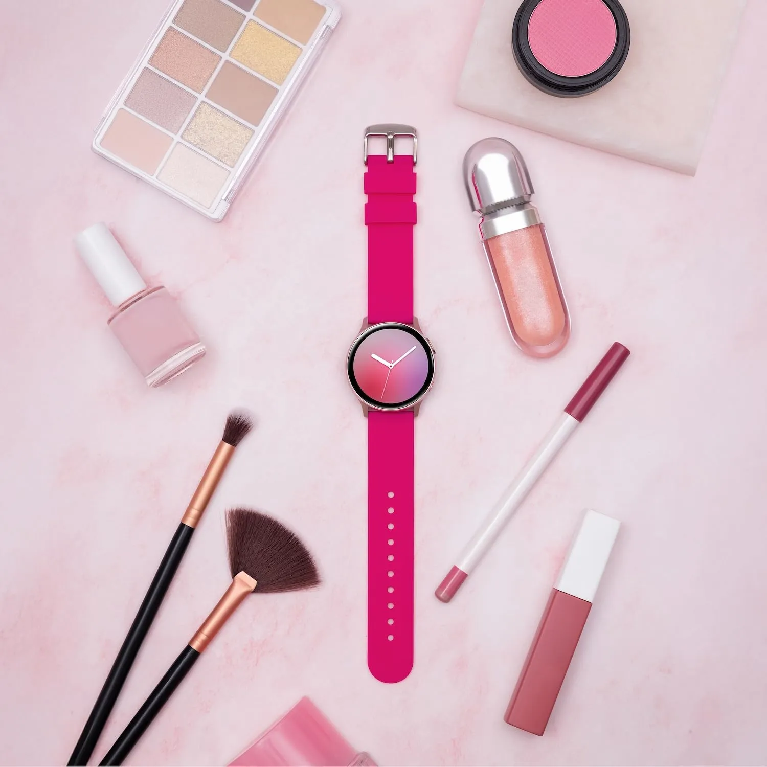 Archer Watch Straps Cinturini a Sgancio Rapido in Silicone, Rosa Elettrico, 20mm - immagine 3