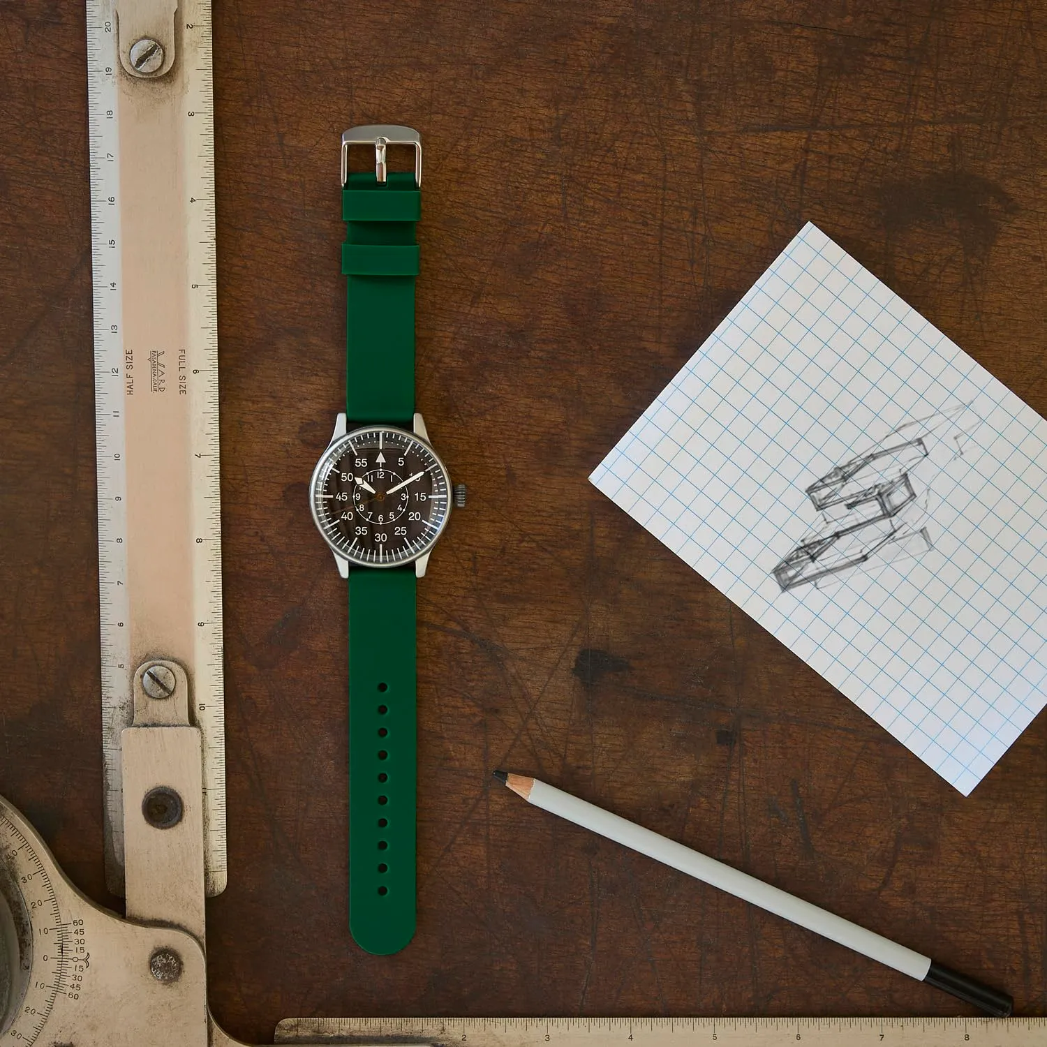 Archer Watch Straps Cinturini a Sgancio Rapido in Silicone, Verde Trifoglio, 18mm - immagine 4
