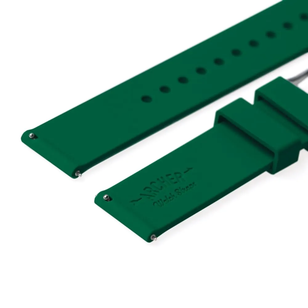 Archer Watch Straps Cinturini a Sgancio Rapido in Silicone, Verde Trifoglio, 18mm - immagine 6