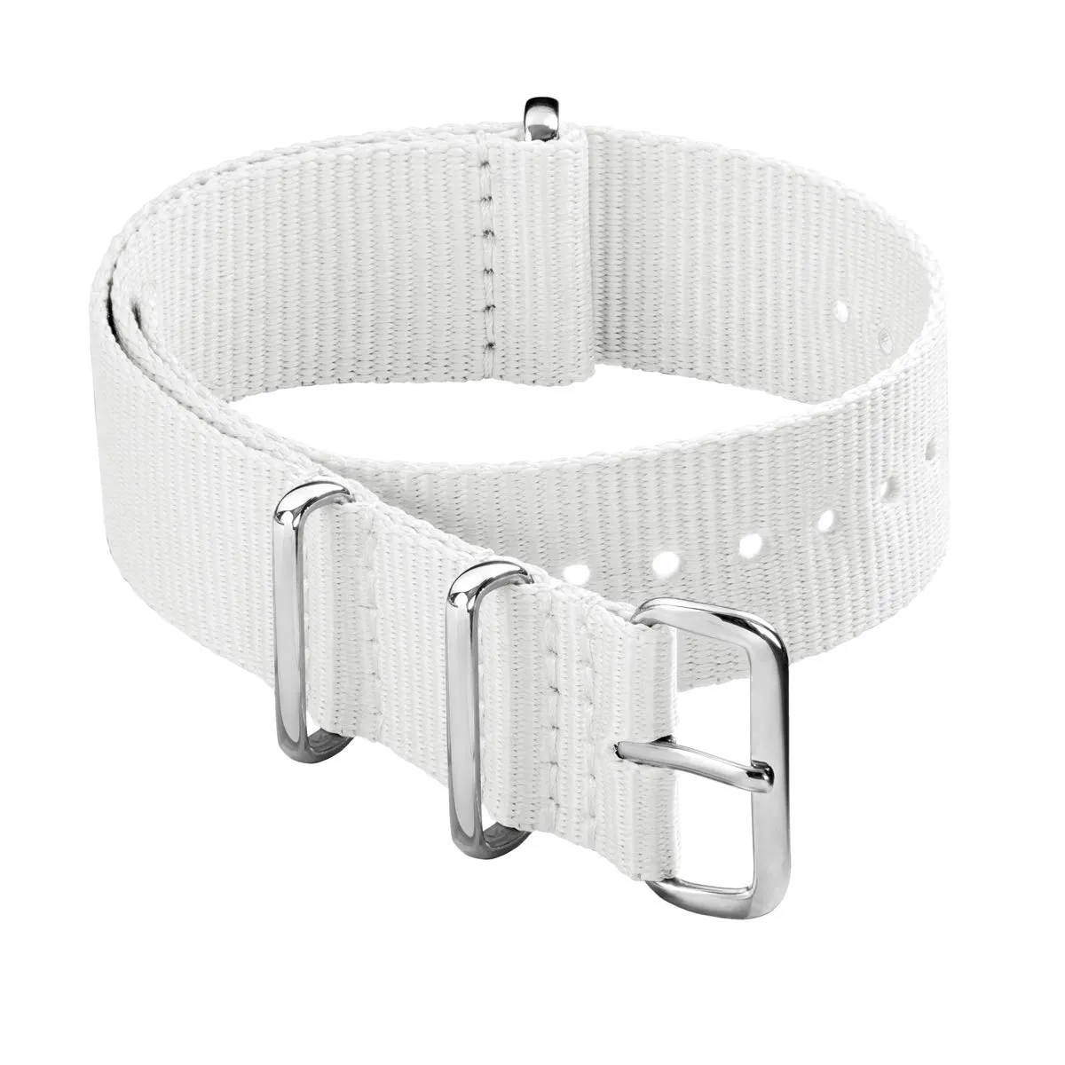 Archer Watch Straps Cinturini NATO in Nylon Classici, Bianco, 20mm - immagine 1