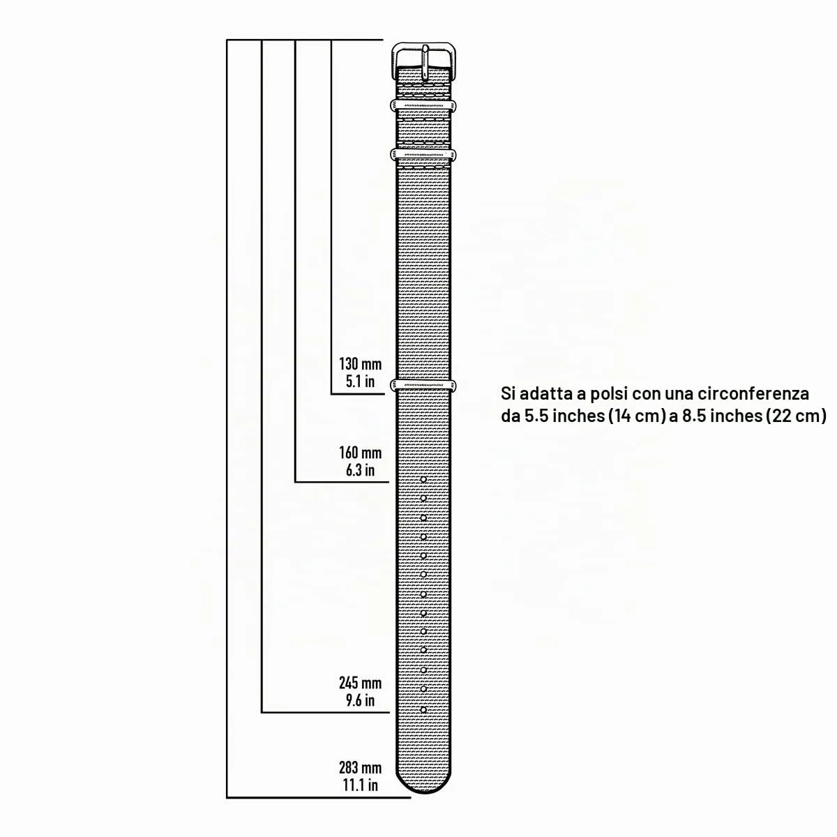 Archer Watch Straps Cinturini NATO in Nylon Classici - Nero, 18mm - immagine 5