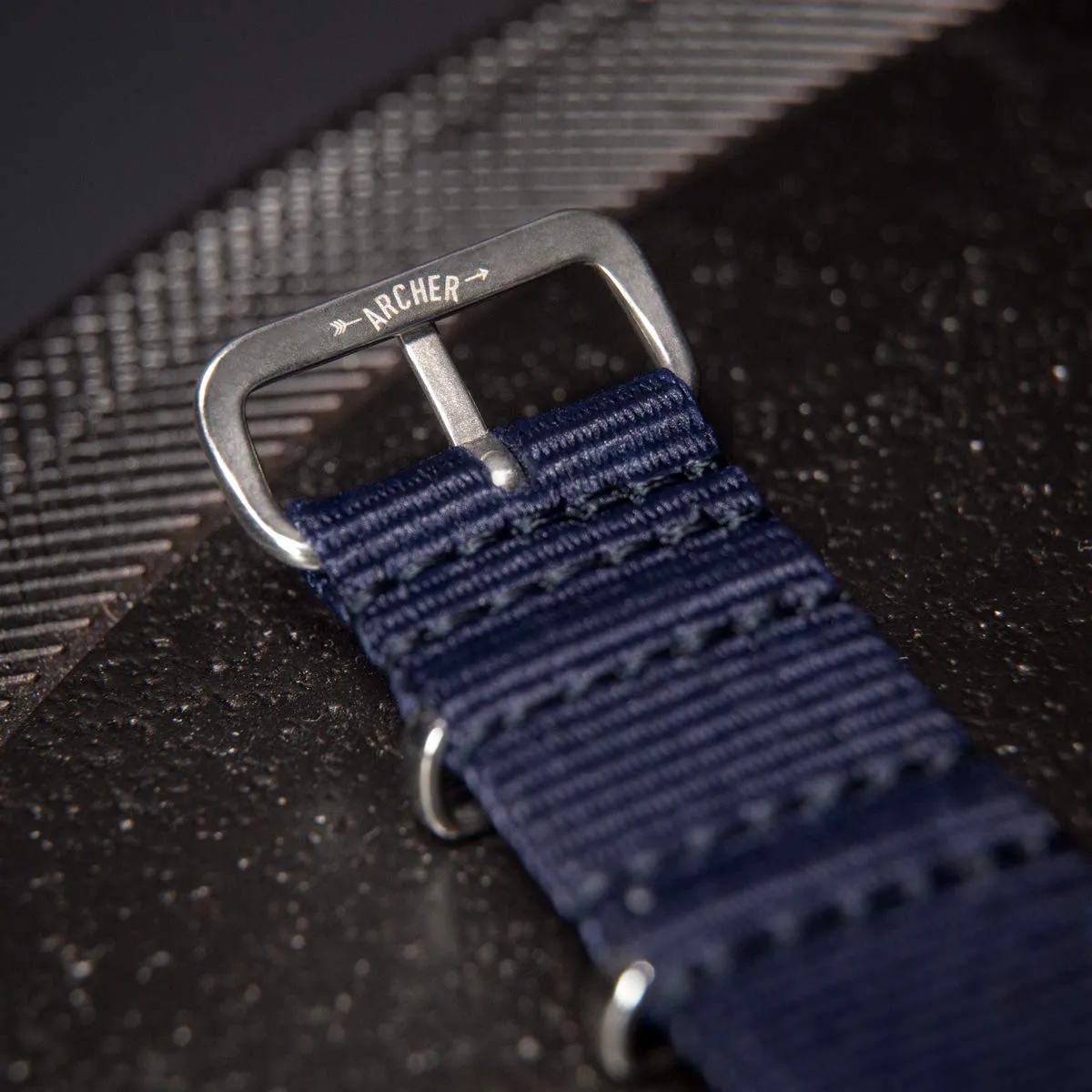Archer Watch Straps NATO Nylon Strap, Navy, 22mm - immagine 2