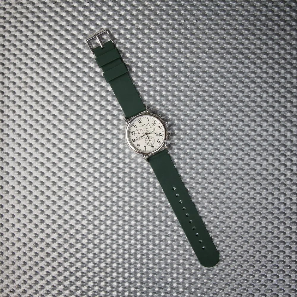 Archer Watch Straps Silicone Quick Release Watch Strap, British Racing Green, 23mm - immagine 3