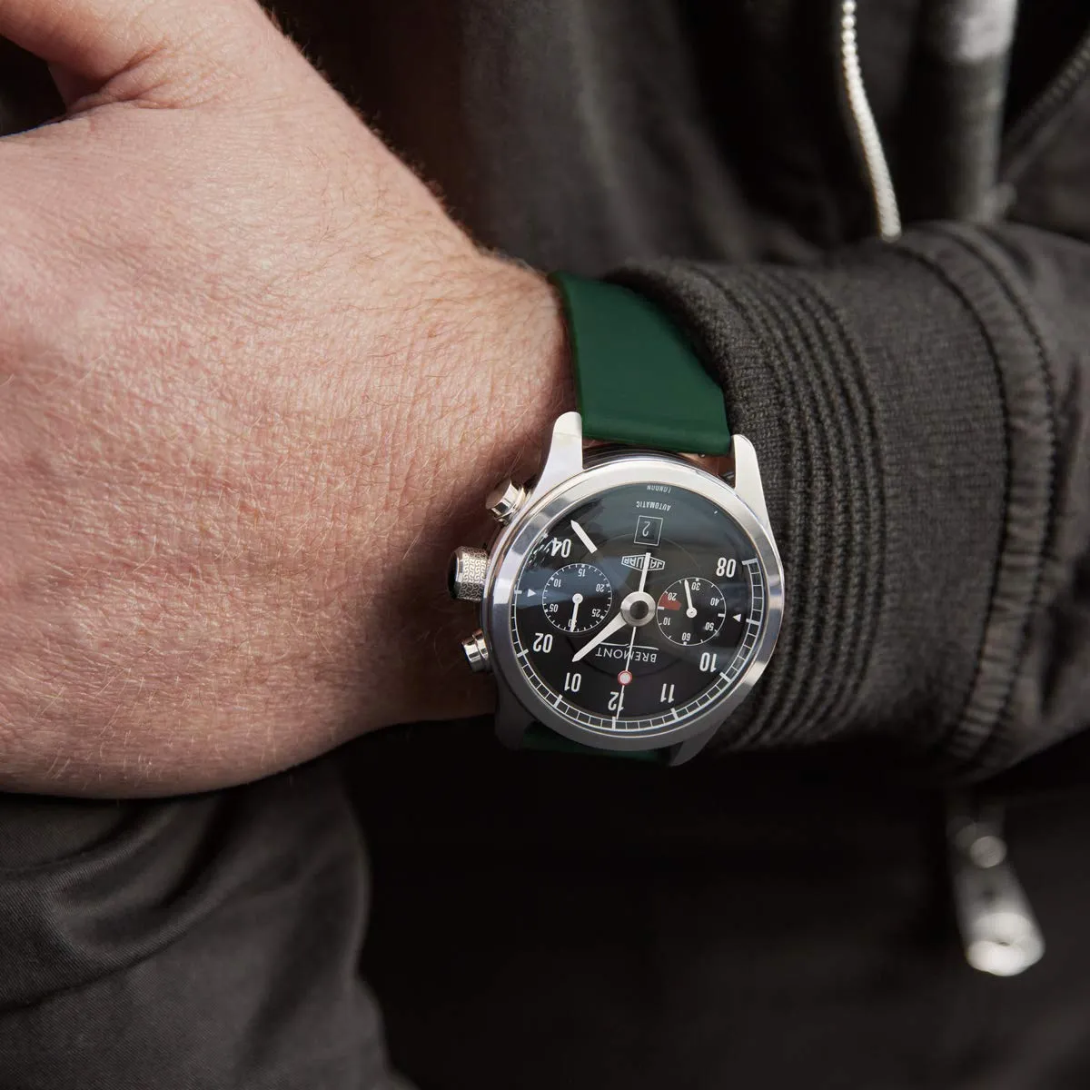 Archer Watch Straps Silicone Quick Release Watch Strap, British Racing Green, 23mm - immagine 4