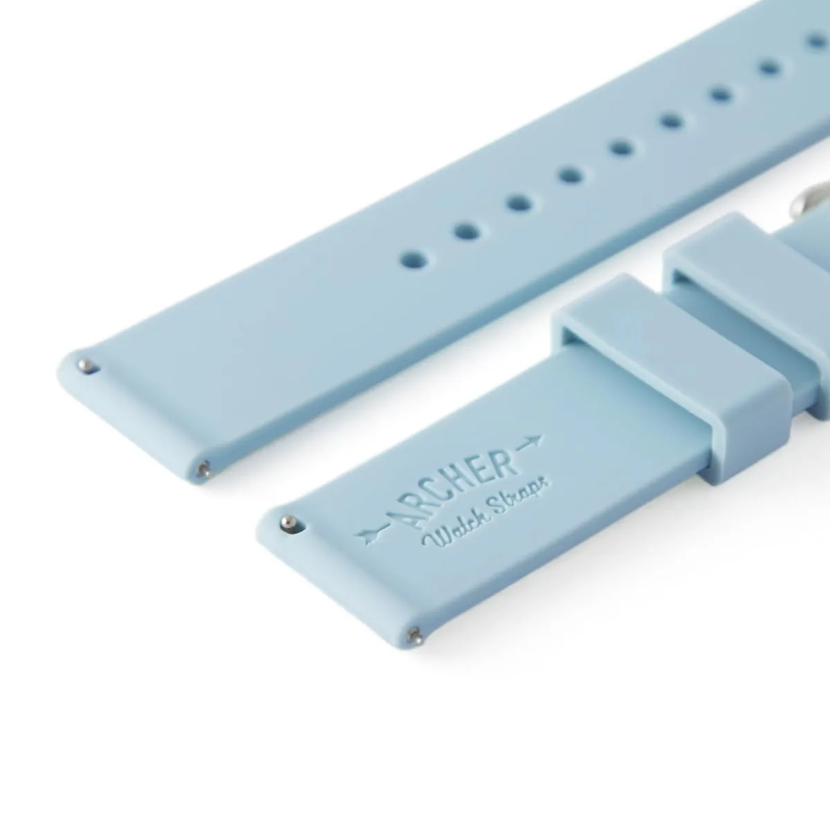 Archer Watch Straps Cinturini a Sgancio Rapido in Silicone, Azzurro Polvere, 23mm - immagine 6