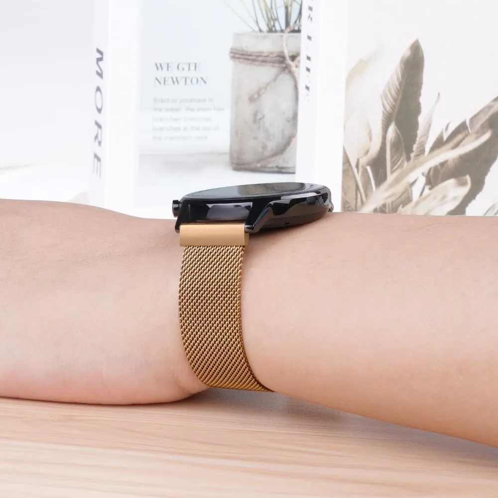 OFFCUP Cinturino in Acciaio Inossidabile Maglia Milanese a Sgancio Rapido, 22mm, Oro rosa - immagine 6