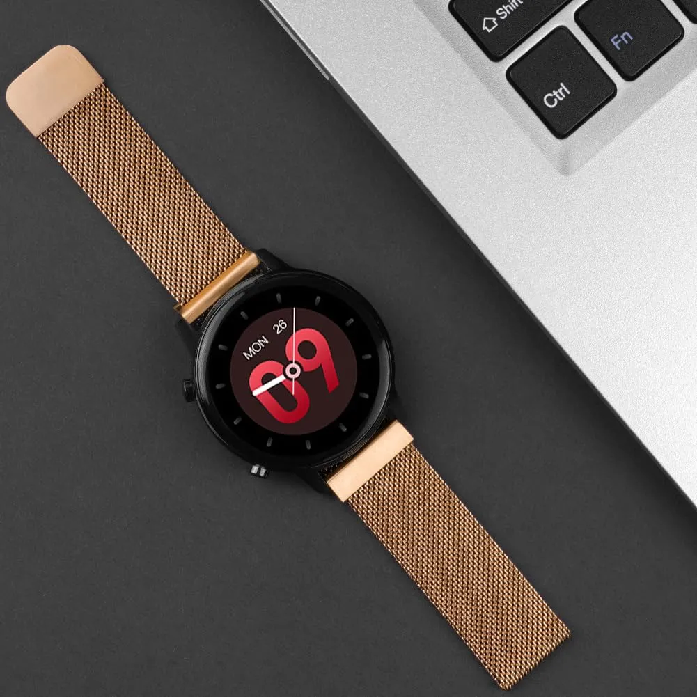 OFFCUP Cinturino in Acciaio Inossidabile Maglia Milanese a Sgancio Rapido, 22mm, Oro rosa - immagine 7