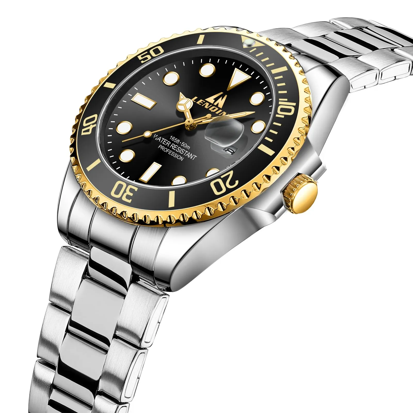 LN LENQIN Orologio Uomo Acciaio Analogico al Quarzo Impermeabile 0341 - immagine 2