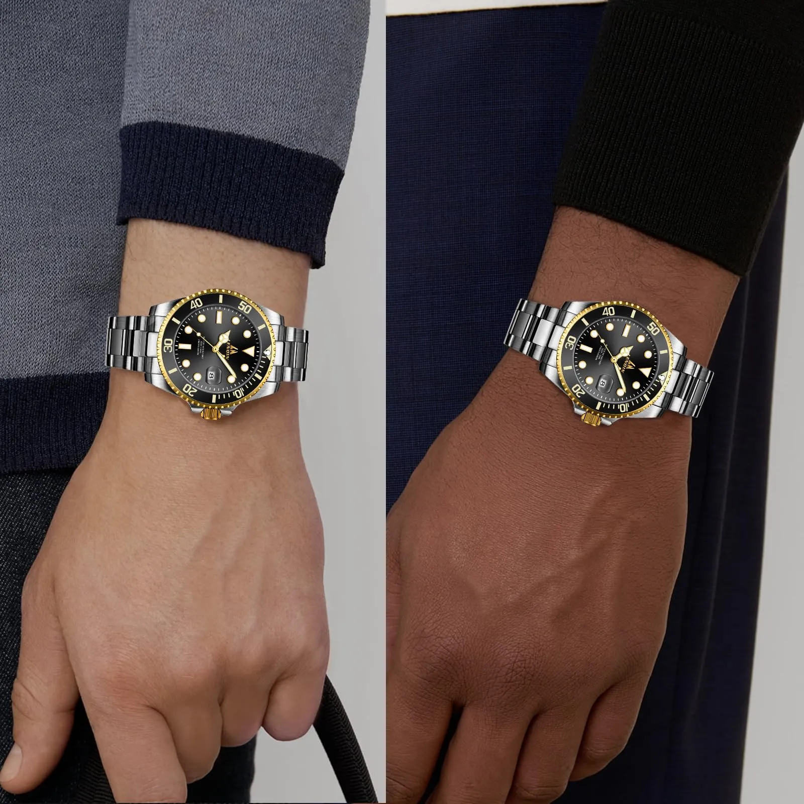 LN LENQIN Orologio Uomo Acciaio Analogico al Quarzo Impermeabile 0341 - immagine 4
