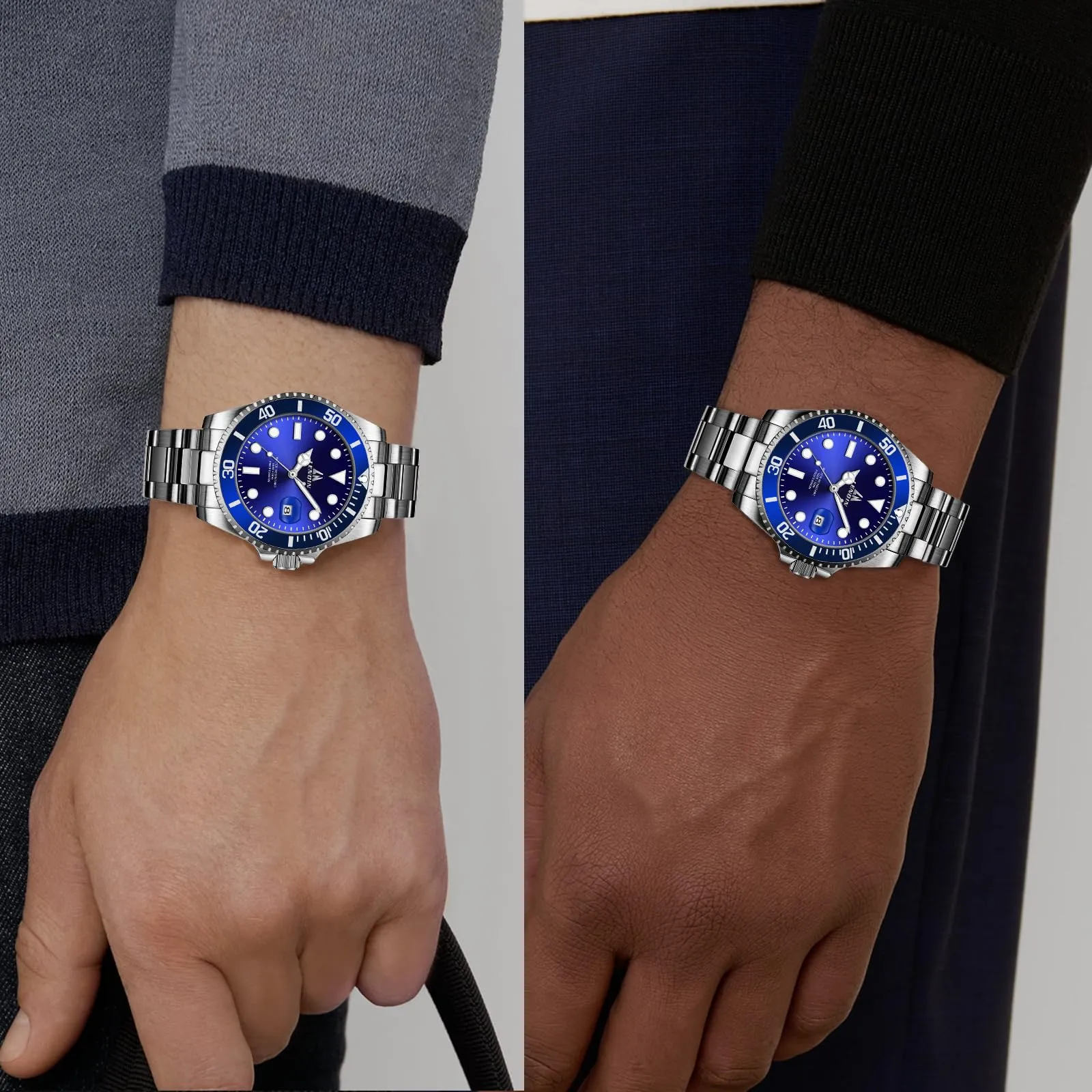 LN LENQIN Orologio Uomo Analogico al Quarzo in Acciaio Impermeabile - immagine 4