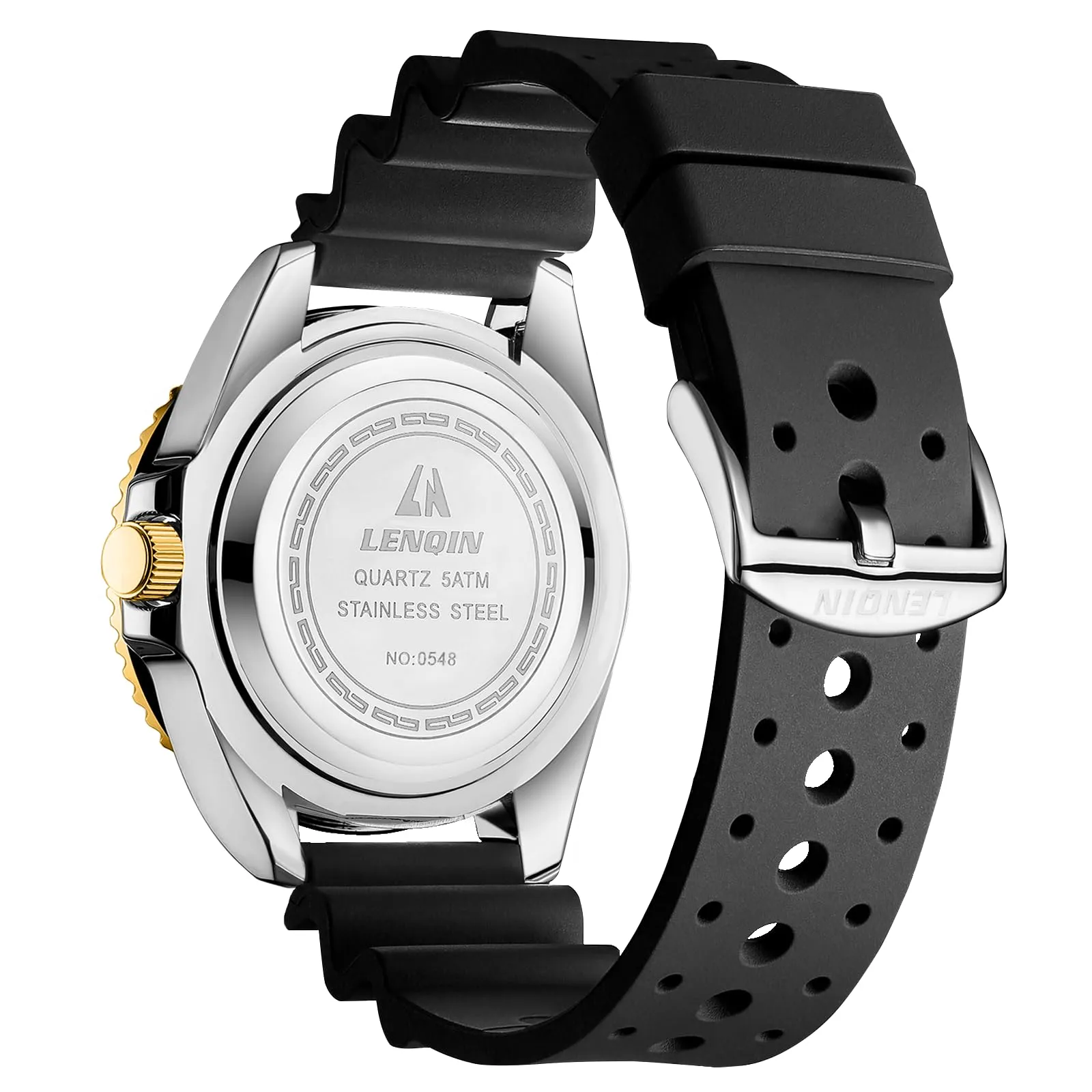 LN LENQIN Orologio Uomo Acciaio Analogico al Quarzo Impermeabile LN-R017 - immagine 2