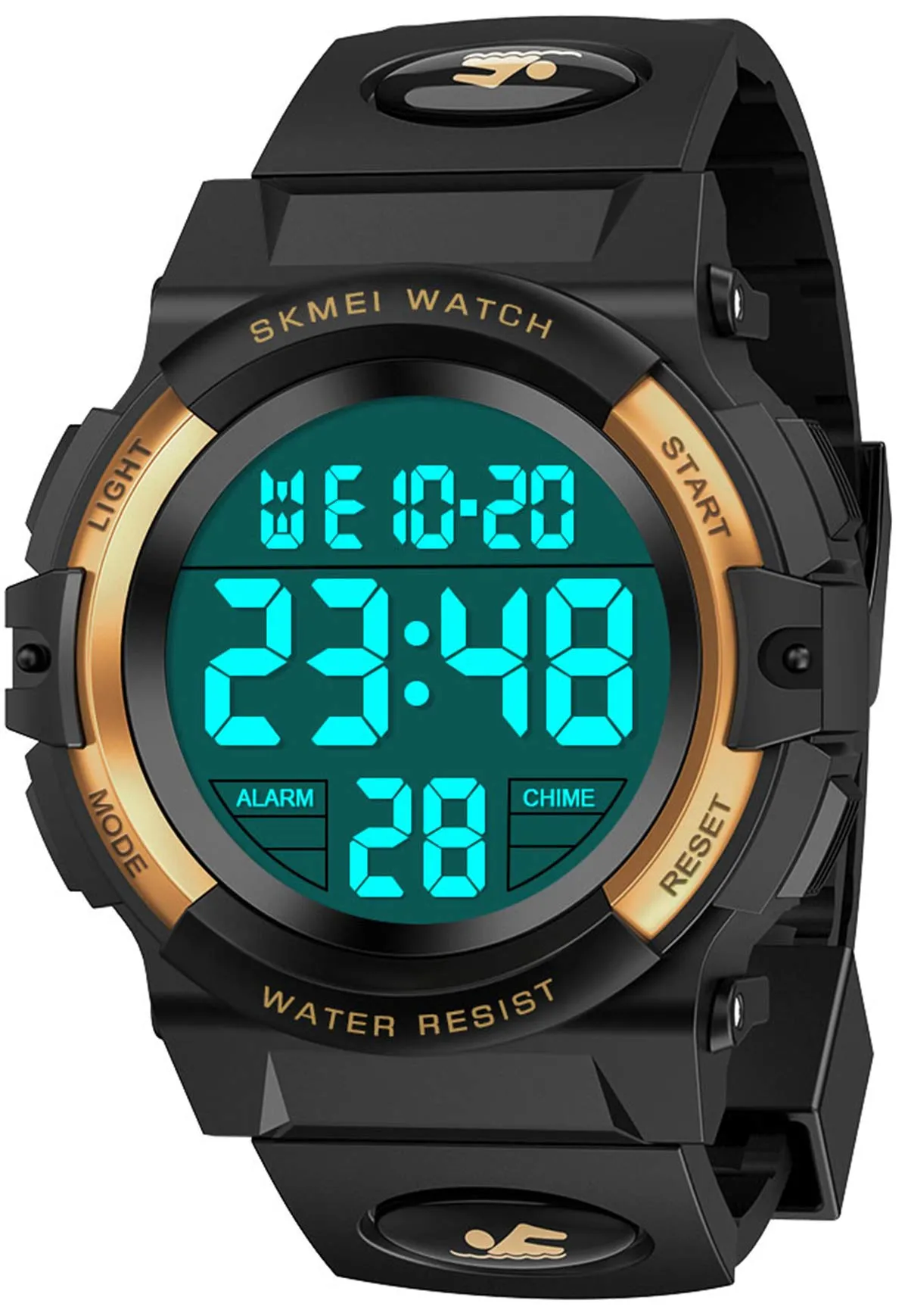 Dislocati Orologio Digitale Multifunzione per Bambini, Impermeabile, LED, Gold - immagine 1
