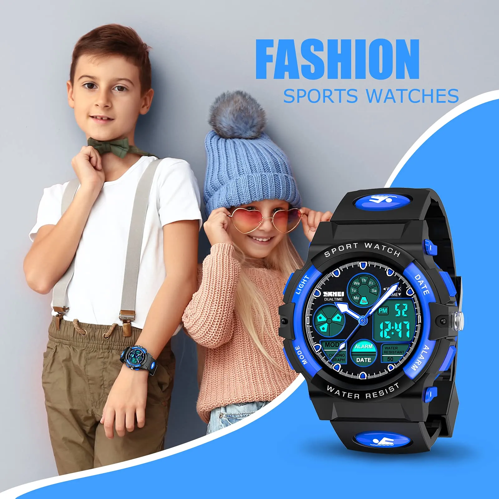 Dislocati Orologio Digitale Sportivo Impermeabile per Bambini con Contapassi - immagine 5