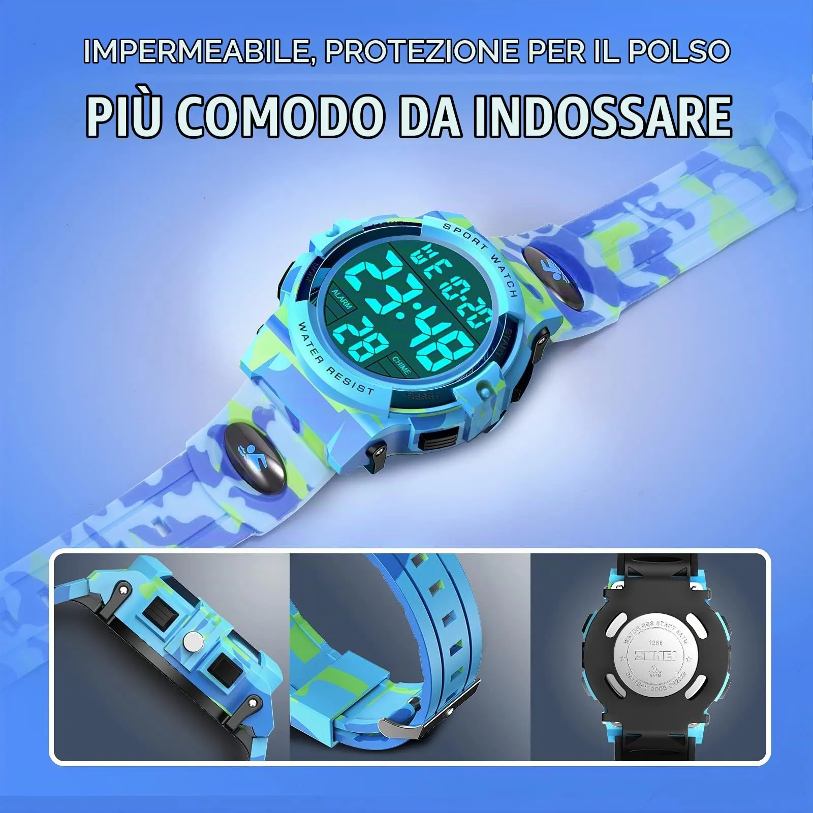 Dislocati Orologio Digitale Sportivo Impermeabile per Bambini e Ragazzi - immagine 4