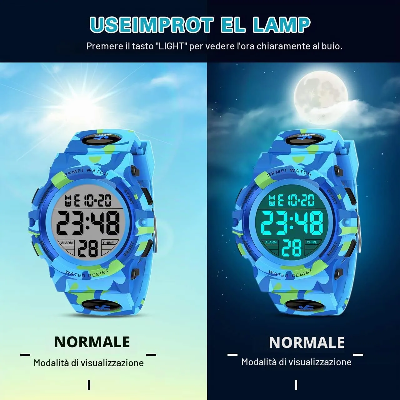 Dislocati Orologio Digitale Sportivo Impermeabile per Bambini e Ragazzi - immagine 5
