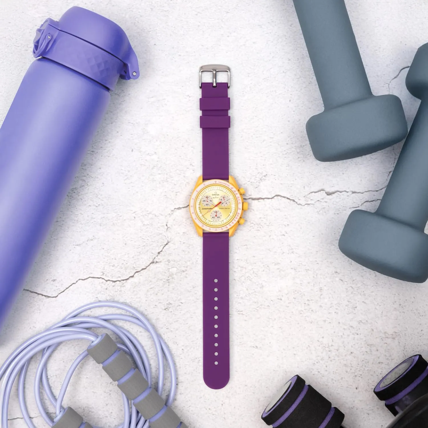 Archer Watch Straps Cinturini a Sgancio Rapido in Silicone, Viola Scuro, 20mm - immagine 3