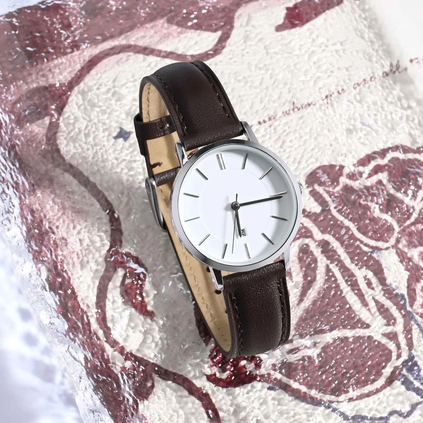 ANBEER Cinturino in Vera Pelle 20mm a Sgancio Rapido, Marrone Scuro con Fibbia Oro Rosa - immagine 5