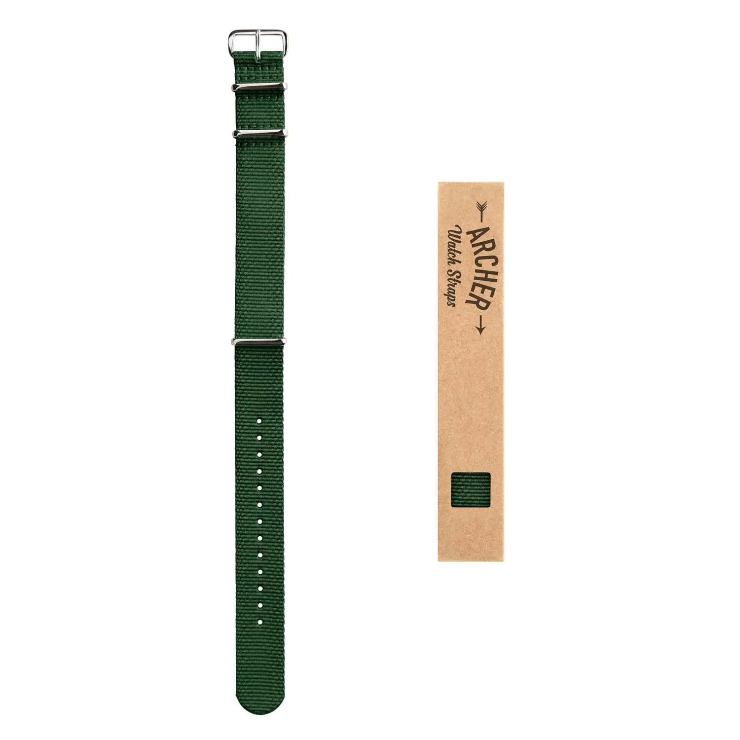 Archer Watch Straps Cinturini NATO in Nylon Classici, Verde Foresta, 22mm - immagine 6