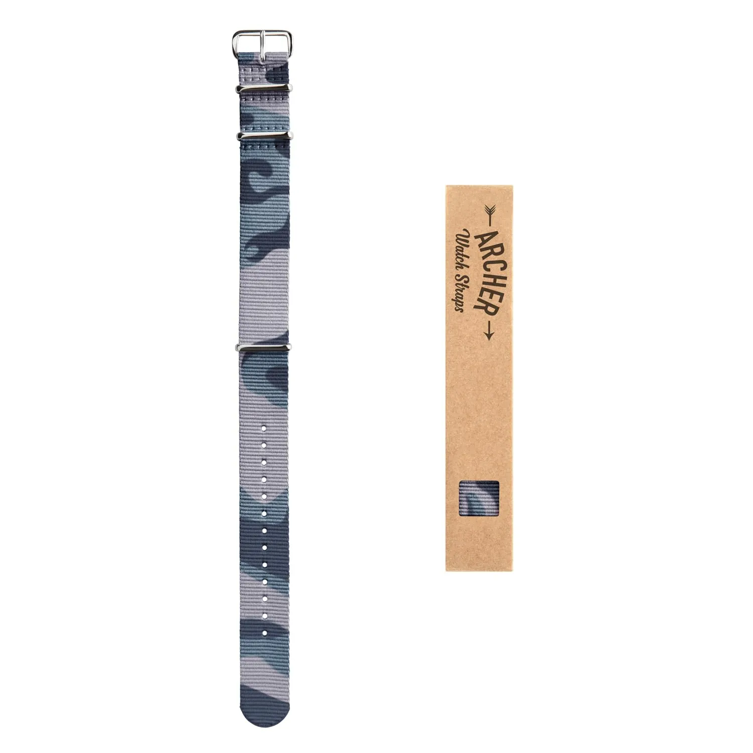 Archer Watch Straps Cinturini NATO in Nylon Classici, Mimetico Blu, 20mm - immagine 6