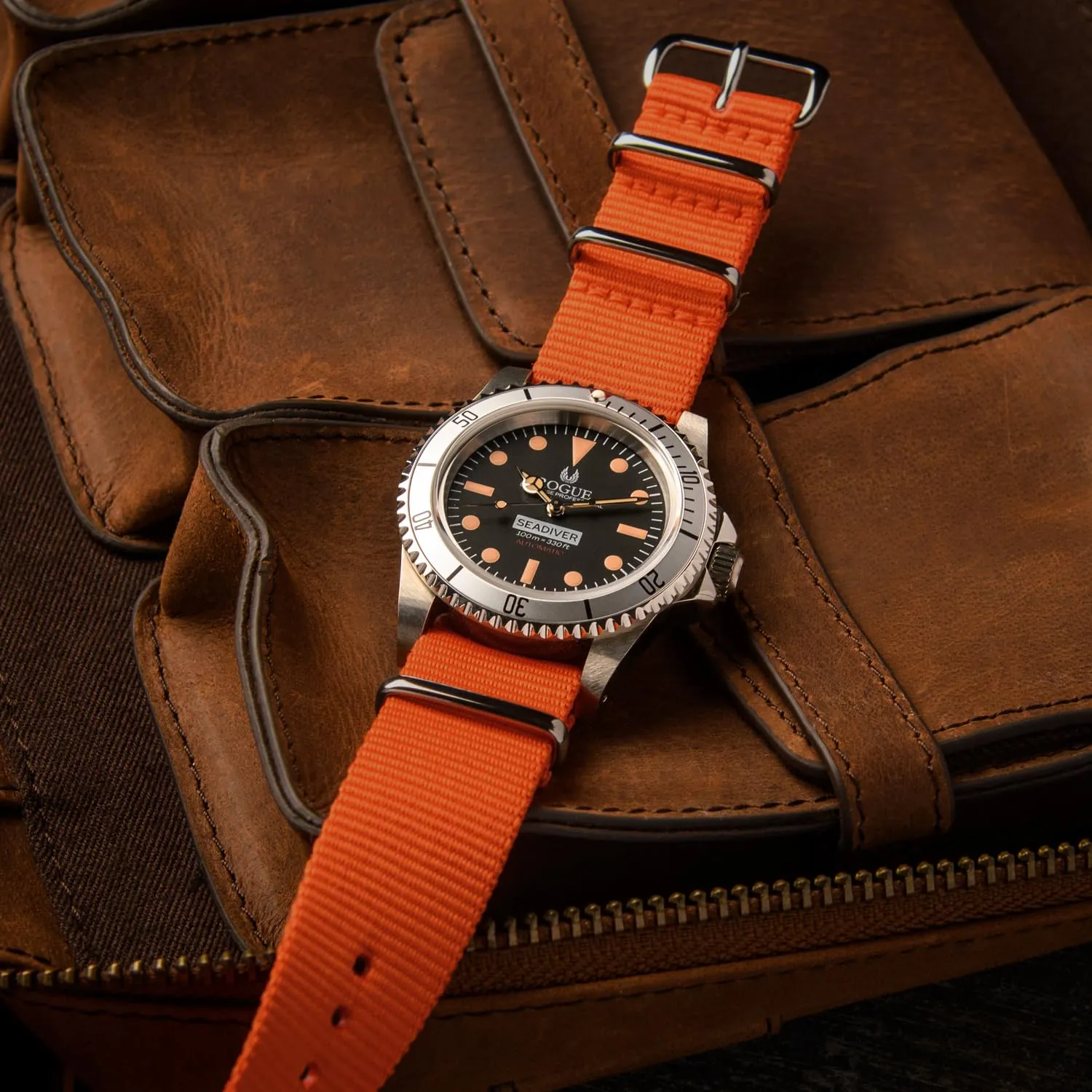 Archer Watch Straps Cinturini NATO in Nylon Classici, Arancione, 18mm - immagine 3