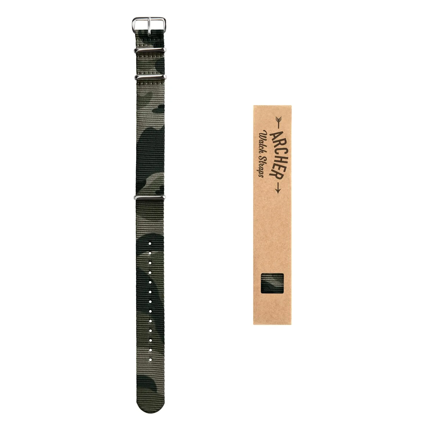 Archer Watch Straps Cinturini NATO in Nylon Classici, Mimetico Verde, 20mm - immagine 6