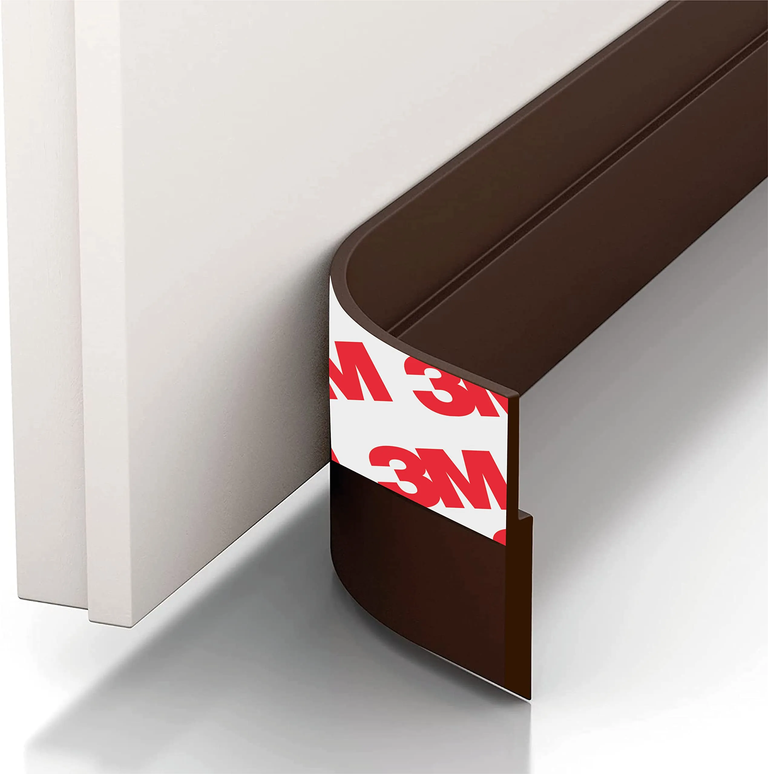Dpm Tapes Paraspifferi Sottoporta in Silicone con Adesivo 3M, 35 mm x 5 m, Marrone - immagine 3