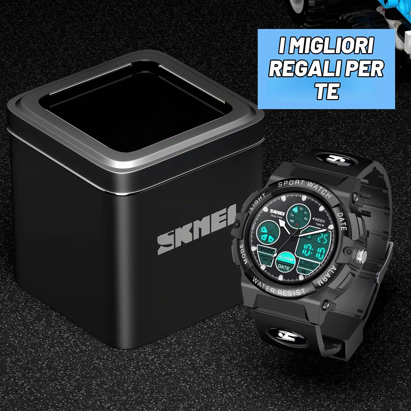 Dislocati Orologio Digitale Multifunzione per Bambini, Impermeabile, LED, Nero - immagine 7