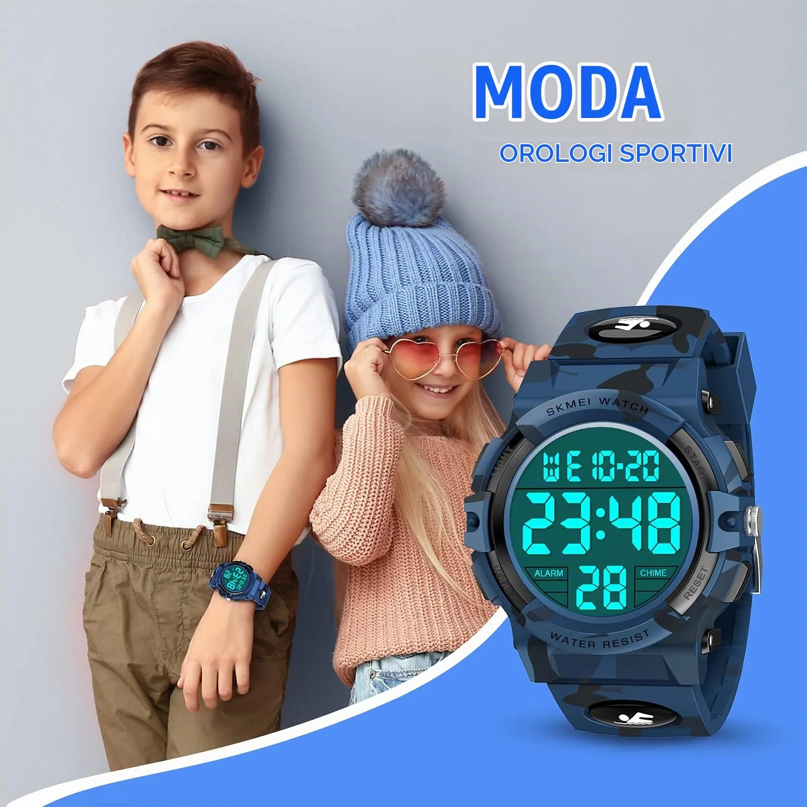 Dislocati Orologio Digitale Sportivo Impermeabile per Bambini - immagine 6