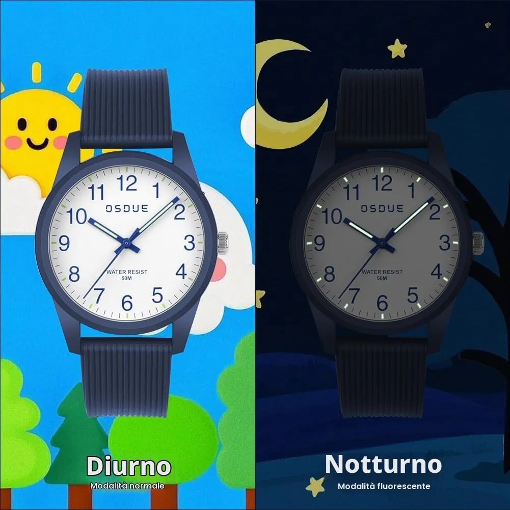 OSDUE Orologio Impermeabile Educativo Luminoso per Bambini 5-18 Anni - immagine 6