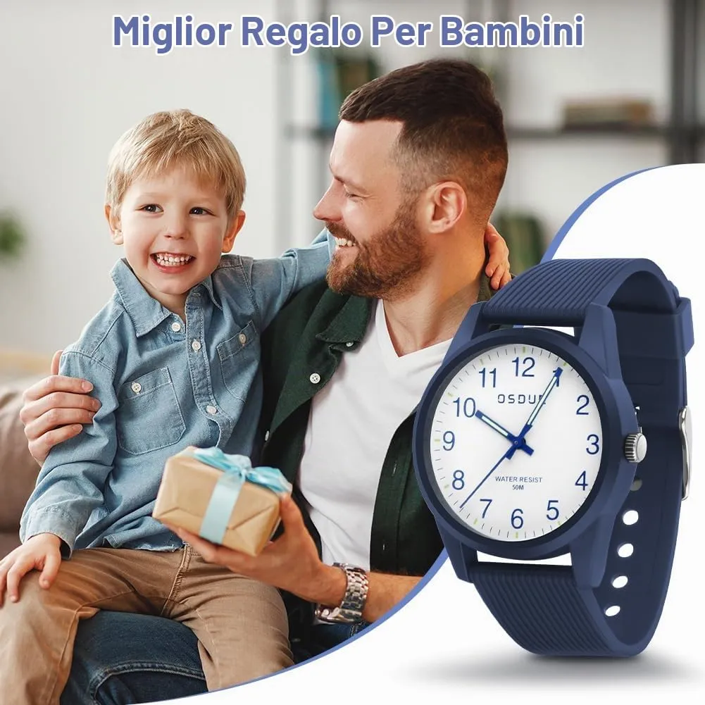OSDUE Orologio Impermeabile Educativo Luminoso per Bambini 5-18 Anni - immagine 8
