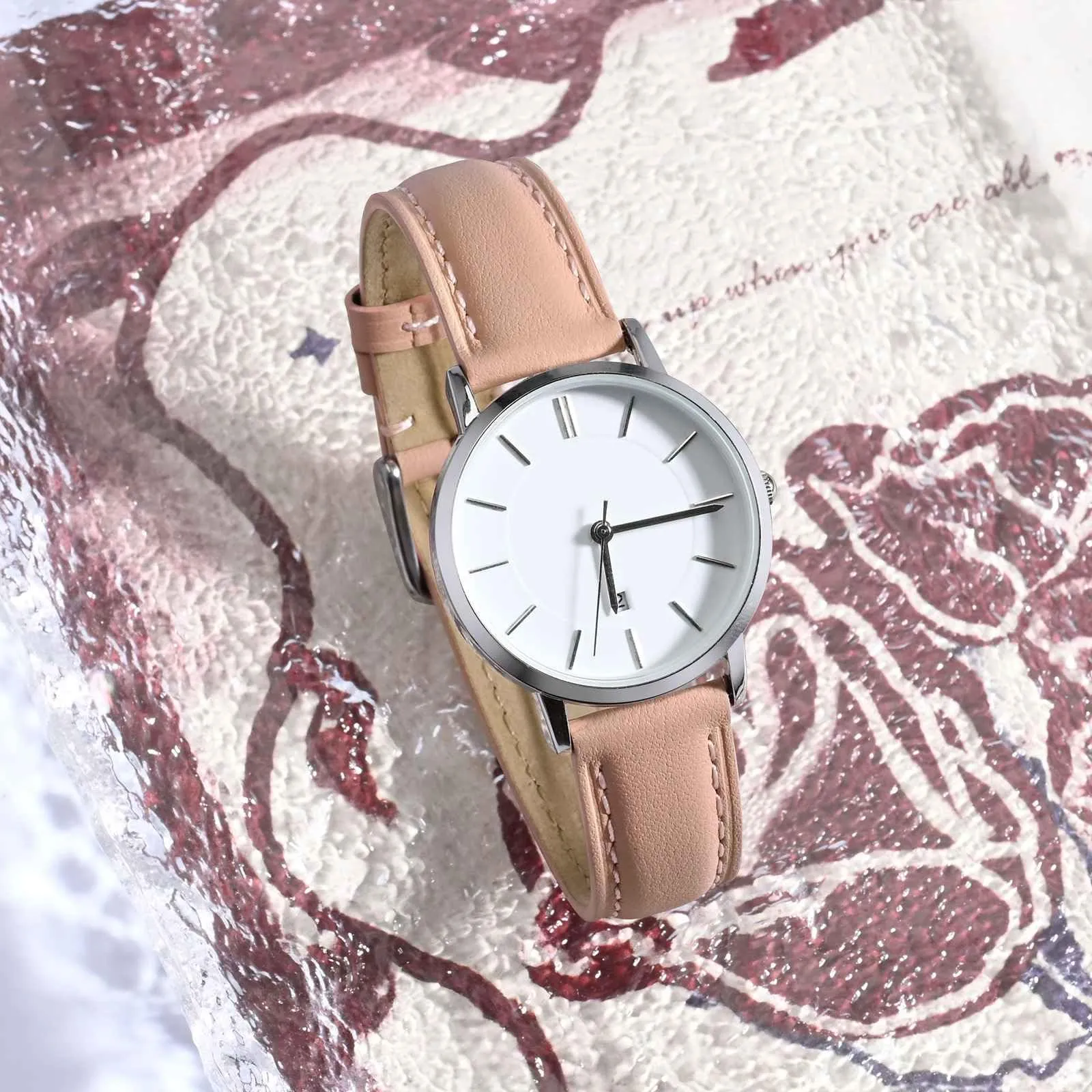 ANBEER Cinturino in Vera Pelle 22mm a Sgancio Rapido, Rosa con Fibbia Argentata - immagine 5