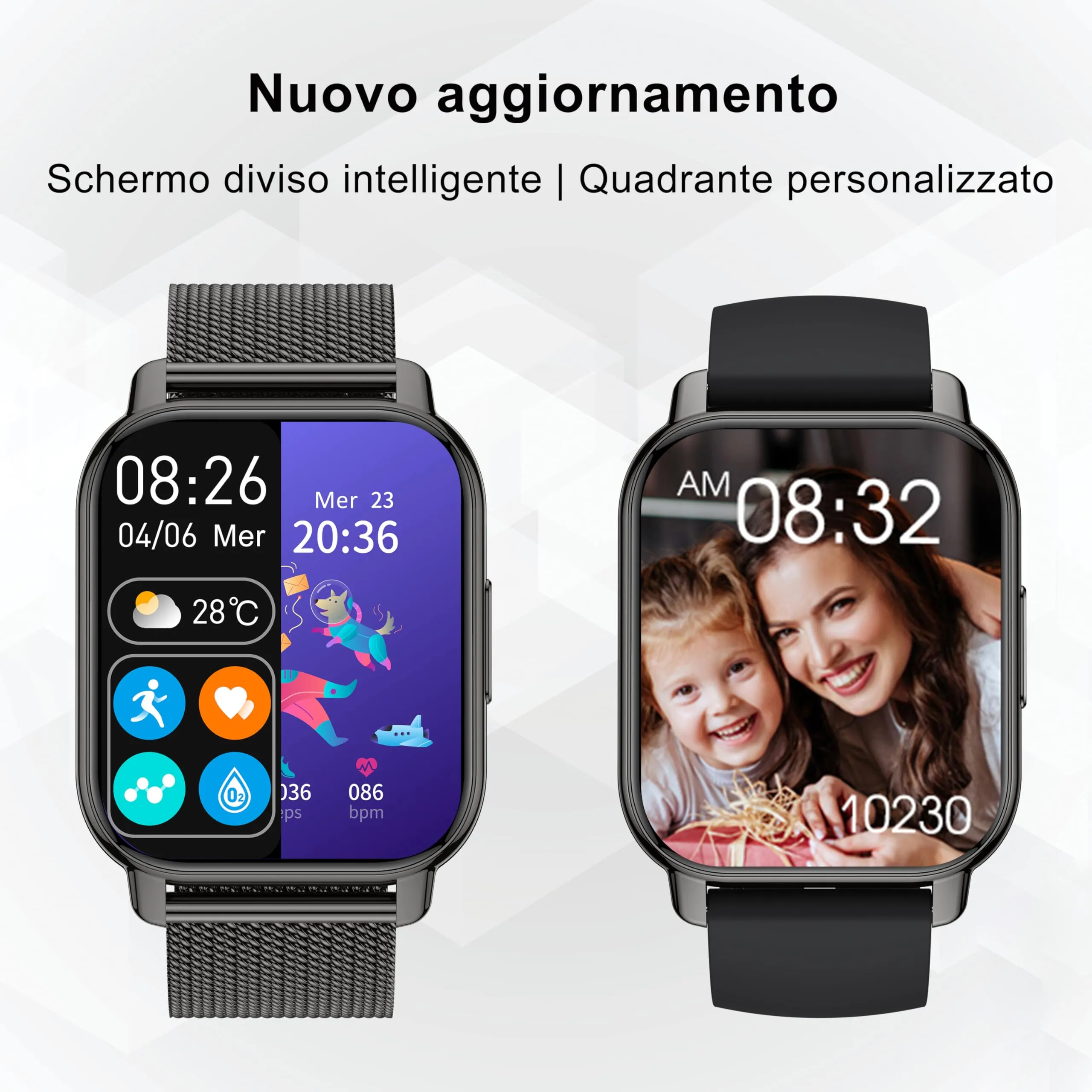 Popglory P66 Smartwatch, AI Assistente Vocale, Monitoraggio Salute, Pressione Sanguigna, Cardiofrequenzimetro, SpO2, 100+ Modalità Sportive, 2 Cinturini, per Android e iOS - immagine 9