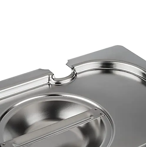 APS Coperchio GN 2/4 con foro per cucchiaio, Acciaio Inox, 530 x 162 mm - immagine 6