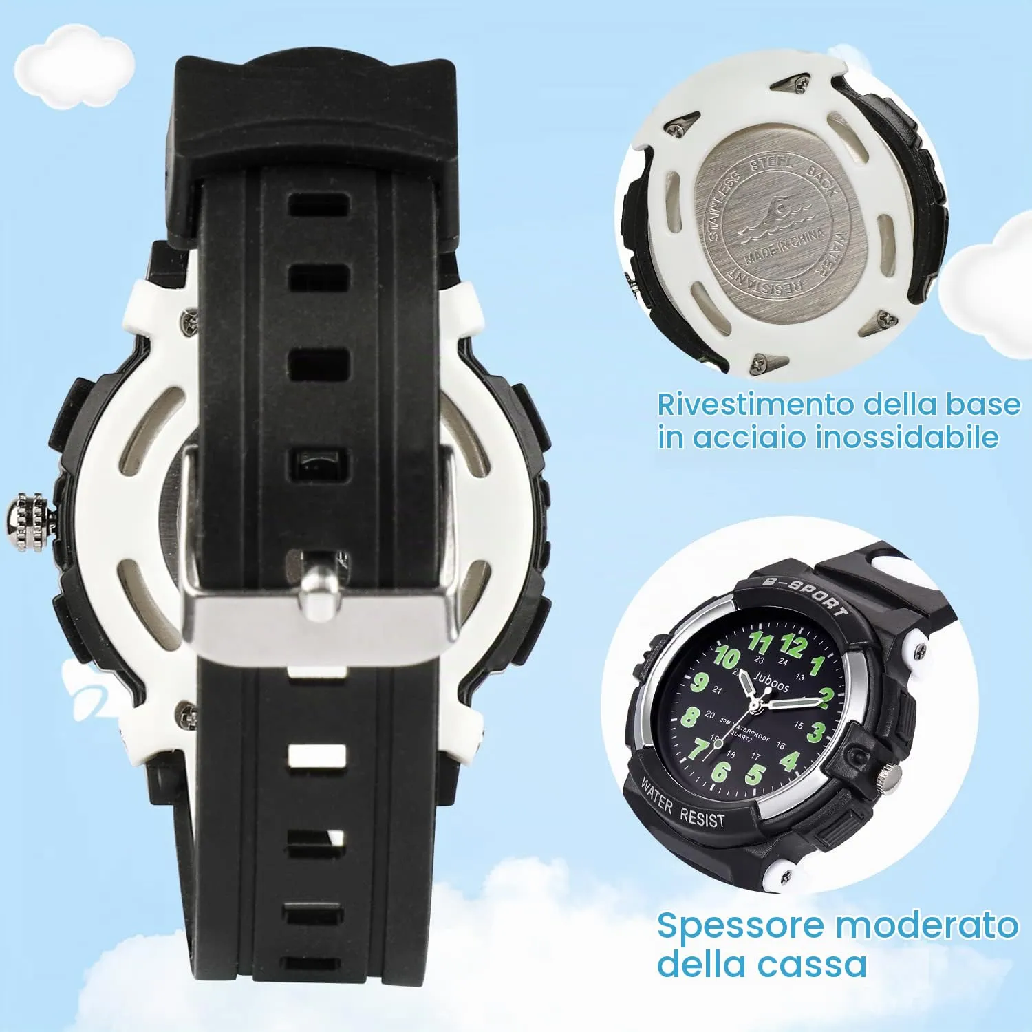 Juboos Orologio Analogico per Bambini con 7 Luci Notturne, Impermeabile, Orologio al Quarzo per Ragazzi e Ragazze 5-18 Anni - immagine 5