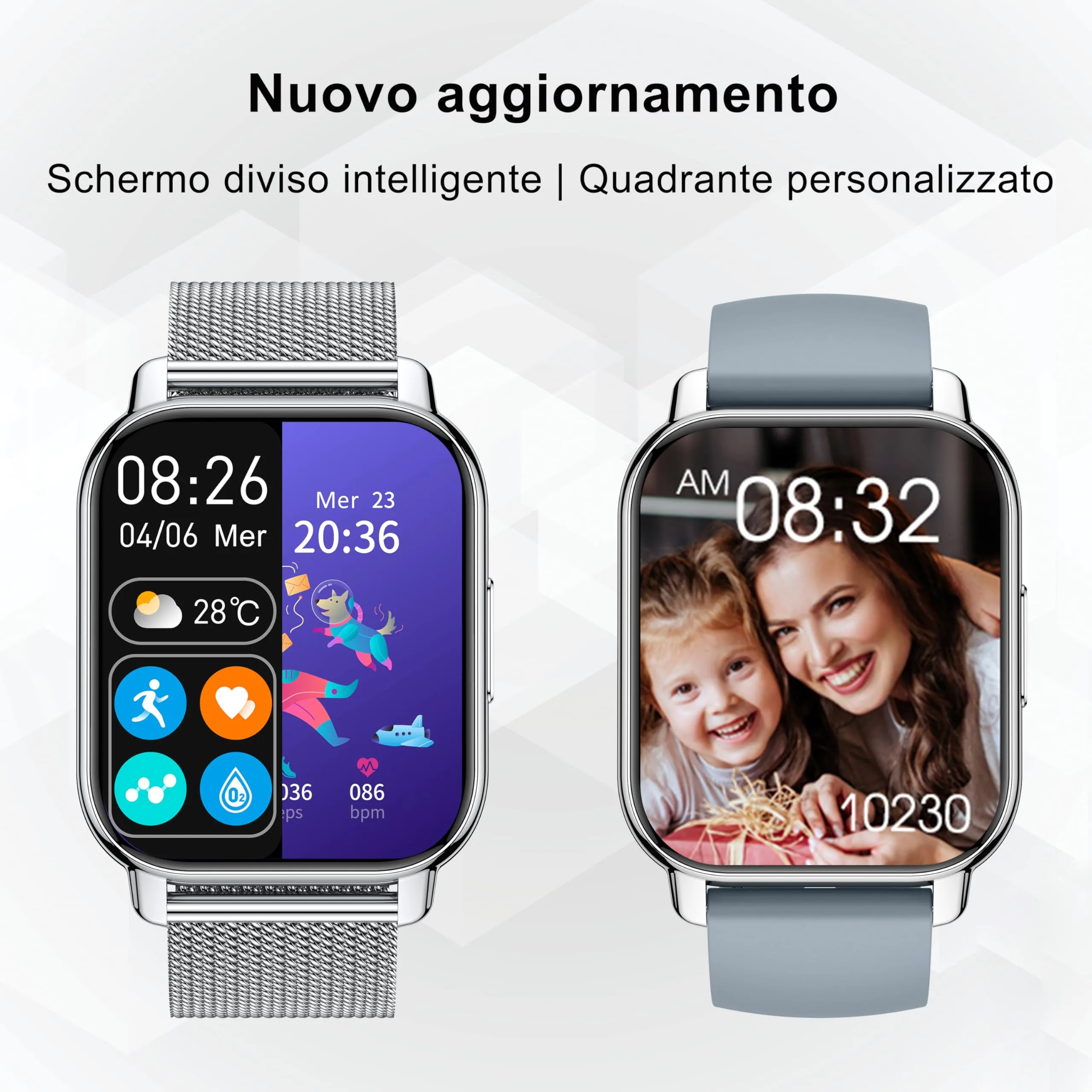 Popglory P66 Smartwatch, 1.85'' Display, Chiamate Bluetooth, Assistente Vocale AI, Cardiofrequenzimetro, Pressione Sanguigna, SpO2, Sonno, 100+ Modalità Sportive, 2 Cinturini, Android iOS - immagine 10