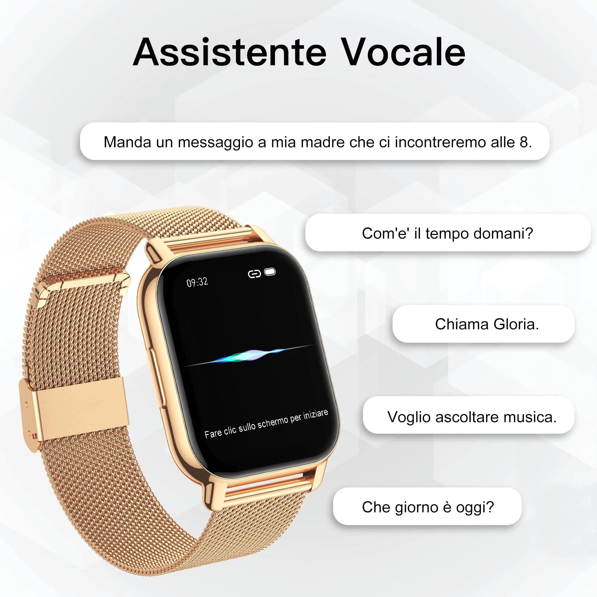 Popglory P66 Smartwatch con 2 Cinturini, Chiamate, WhatsApp, Cardiofrequenzimetro, Pressione Sanguigna, SpO2, Sonno per Android e iOS - immagine 3