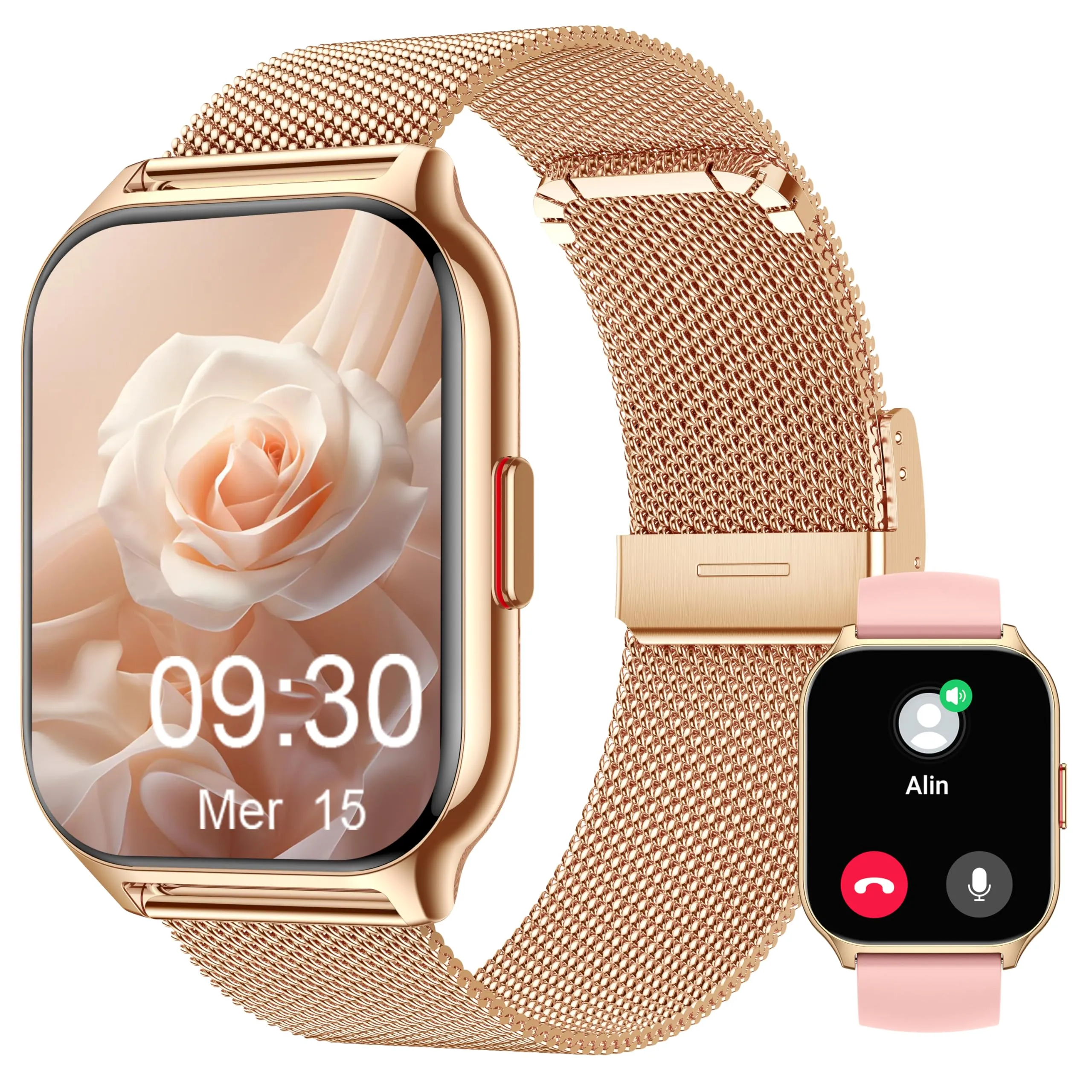 Popglory P95 Smartwatch, 2,01 Pollici, Chiamate Bluetooth, 100+ Modalità Sportive, Monitor SpO2 Pressione Sanguigna e Sonno, Cardiofrequenzimetro 24H, Compatibile con iOS/Android - immagine 1