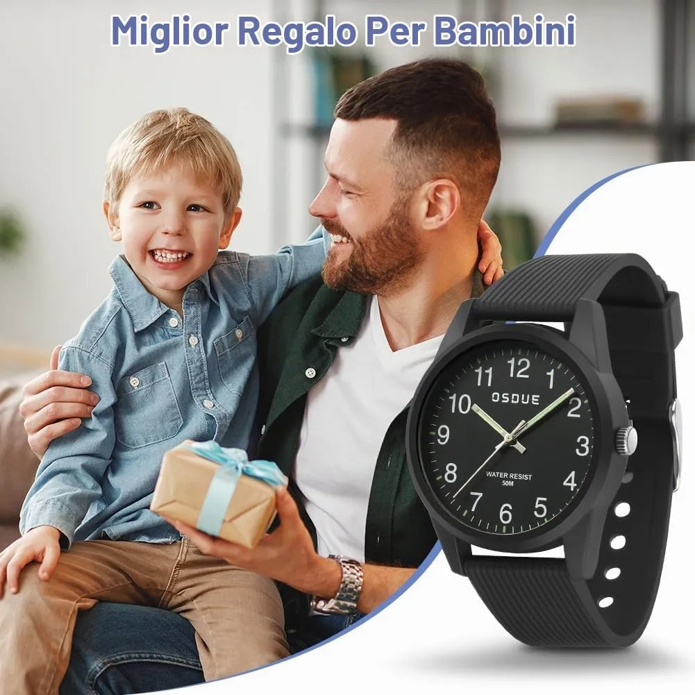 OSDUE Orologio Bambini Impermeabile Luminoso Educativo in Quarzo per Ragazze e Ragazzi 5-18 Anni - immagine 8