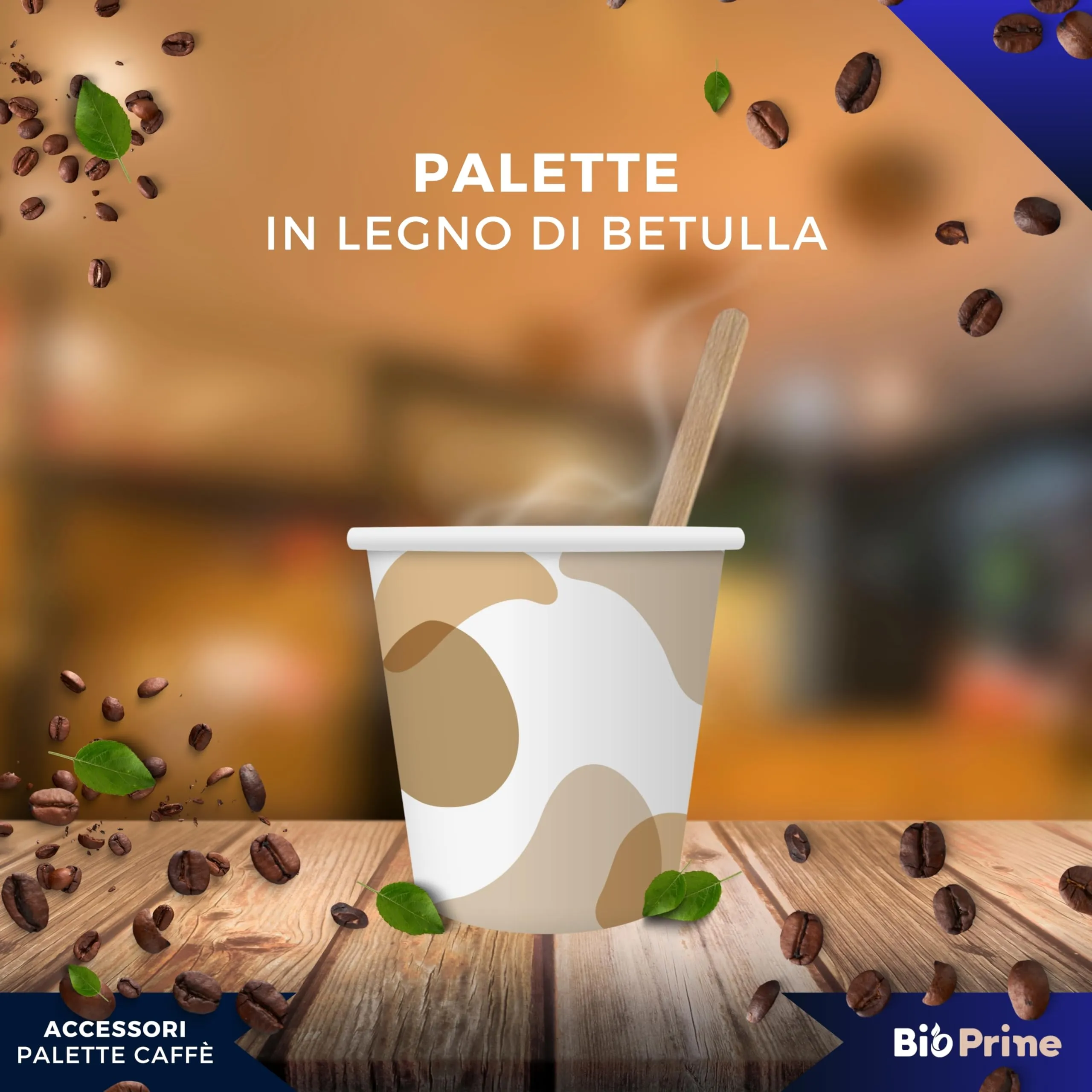 BioPrime Palettine Caffè in Legno, Imbustate Singolarmente, 1000 Pezzi - immagine 4