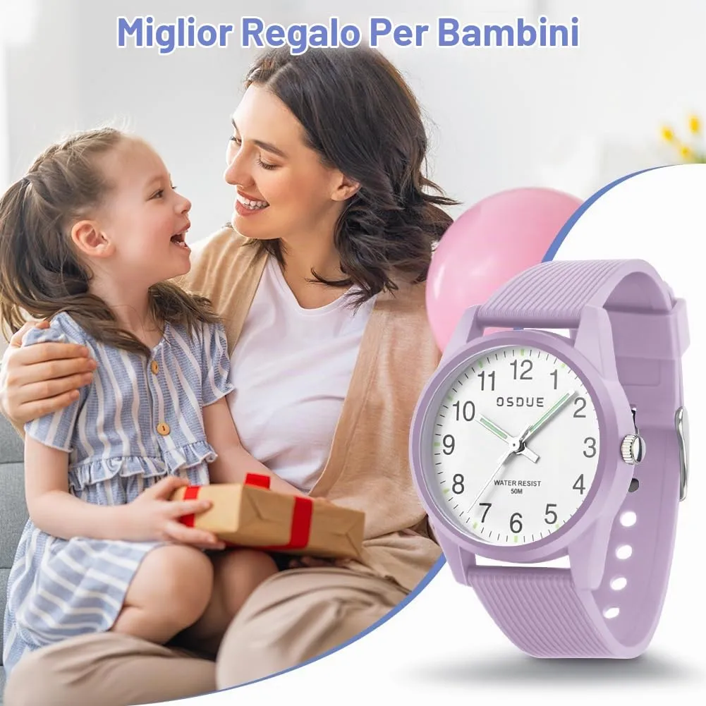 OSDUE Orologio Bambini Impermeabile Luminoso Educativo per Ragazze e Ragazzi 5-18 Anni - immagine 8